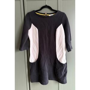 BODEN sz 12R UK 8R US black and white color block shift dress EUC